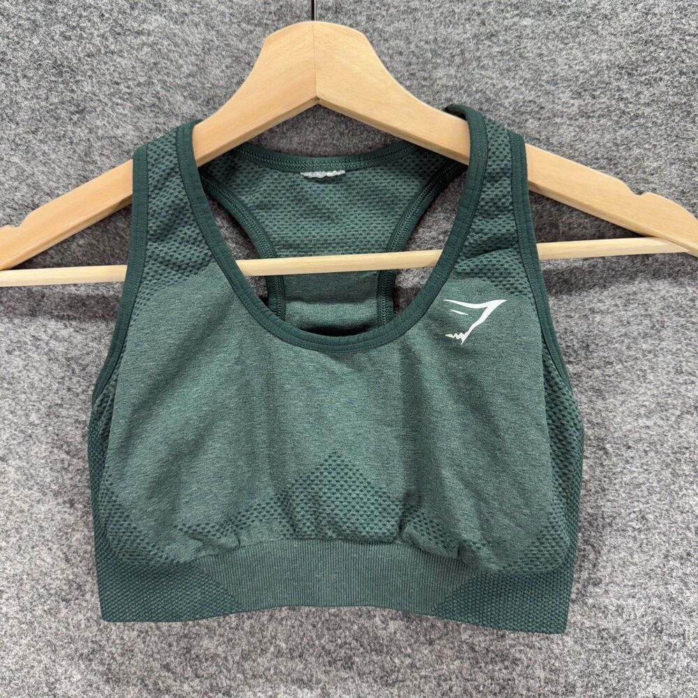 Unbranded Activewear Sport Bra Women M Medium Green Sleeveless Racerback Active